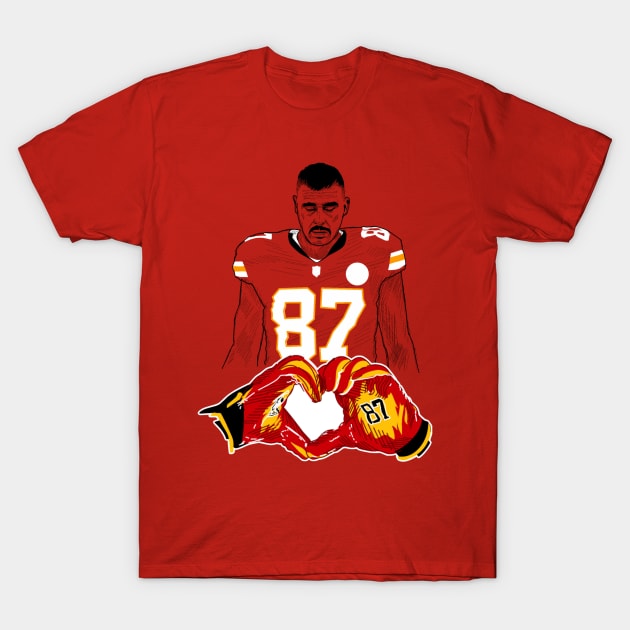 Travis KELCE 87 heart celebration T-Shirt by Mic jr